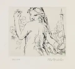 Oskar Kokoschka, Penthesilea, 1969, Drypoint