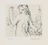 Oskar Kokoschka, Penthesilea, 1969, Drypoint