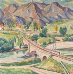 Hermann Mühlen, Alpenlandschaft, 1921, Oil on canvas