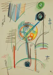 Die Baumgeister by Thomas Ring, 1927, Oil crayon, sold Oct 2011