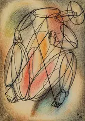 2 Blätter: Ohne Titel by Thomas Ring, 1921, Oil crayon, sold Oct 2011