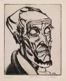 Peter August Böckstiegel, Westfälischer Bauer (Reiking), 1921, Drypoint