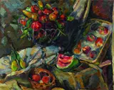 Stillleben mit Früchten by Konrad Ferdinand Edmund von Freyhold, 1910, Oil on canvas, sold Oct 2011