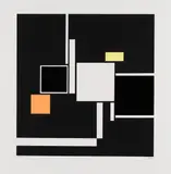 Walter Dexel, 2 Blätter: Quadrate 1925. Scheibe senkrecht halbgeteilt