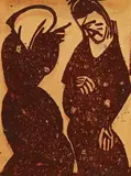 Christian Rohlfs, Du bist's gewesen, 1922, Linocut