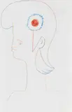 Profil de Marianne by Jean Cocteau, 1956, Colored crayon drawing, sold Oct 2011