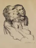 Zuhörende by Käthe Kollwitz, 1927, Chalk lithograph, sold Oct 2011