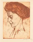 Conrad Felixmüller, Bildnis Irene Lazzaro, 1913, Etching