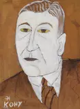 Karl Otto Hy, Porträt Karl Jung, 1931, Gouache