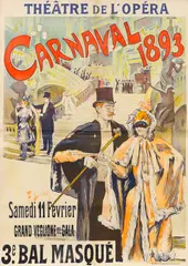 Ferdinand Lunel, Plakat: Theatre de L'Opera - Carnaval, 3.e Bal Masque, 1893, Lithograph in colors