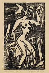 Walter Helbig, Badende, 1914, Woodcut
