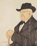 Porträt Max von Gomperz by Emil Orlík, 1907, Woodcut in colors, sold Oct 2011
