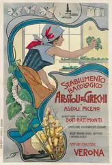 Carlo Casaltoli, Plakat: Stabilimento Bacologico, 1880, Lithograph in colors
