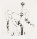 Hans Bellmer, 5 Blätter: Liegende in Strümpfen, 1967, Etching