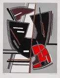 Alberto Magnelli, Composizione con Rosso, 1965, Lithograph in colors