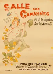 Adolphe Léon Willette, Plakat: Salle de Capucines 39, Bd, 1900, Lithograph in colors