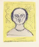 Massimo Campigli, Selbstbildnis, 1965, Lithograph in colors