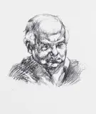 Ludwig Meidner, Selbstbildnis nach rechts, 1966, Lithograph