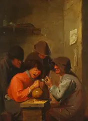 Jan Jans. Buesem, Raucher und Zecher in der Taverne, Oil on panel