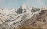 Carl Wagner, Die Königswand am Ortlerspitz gegen Nordost, 1828, Watercolor
