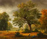 Georgius Jacobus Johannes van Os, Gewitterlandschaft mit Figurenstaffage, Oil on canvas