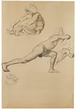 Max Klinger, Figurenstudien, 1885, Pen and ink drawing