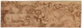 Schlachtenszene. Studie eines Frieses by Lelio Orsi genannt di Novellara, Pen and ink drawing, sold Oct 2011