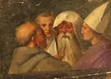 Raffaello Sanzio genannt Raffael, Nach - Papst und Heilige im Gespräch, 1700, Tempera