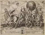 Hieronymus Cock, 6 Blätter aus der Folge 'Die Wechselfälle des menschlichen Lebens (Circulus Vicissitudines Rerum Humanorum)', 1564, Engraving