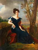 Caroline Franziska Tridon, - Zugeschrieben. Frauenporträt in Landschaft, 1820, Oil on canvas