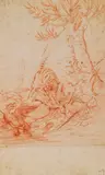 Johann Elias Ridinger, Zugeschrieben - Wildkatze bei der Entenjagd