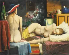 Franz Radziwill, Gespräch über einen Paragraphen, 1929, Oil on canvas