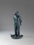 Jörg Immendorff, Affe in der Suppenschüssel, 2007, Bronze