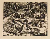Frauenkirch by Ernst Ludwig Kirchner, 1918, Woodcut, sold Jun 2011