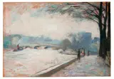 Lesser Ury, Blick über die Seine, 1928, Pastel