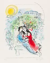 Le square de Paris by Marc Chagall, 1969, Lithograph in colors, sold Jun 2011