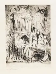Lyonel Feininger, The Gate (Das Tor), 1912, Etching