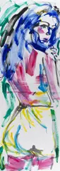 Luciano Castelli, Rückenakt, 1985, Gouache