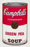 Campbell's soup I: green pea by Andy Warhol, 1968, Silkscreen in colors, sold Jun 2011