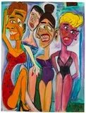Hp (d. i. Hans Peter) Zimmer, 4 Frauen (Badende), 1985, Oil on burlap
