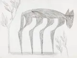 HAP Grieshaber, Das Fohlen, 1961, Silver point drawing