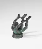 Jörg Immendorff, Ohne Titel (Affe auf dem Bauch liegend, den Kopf nach oben), 2006, Bronze
