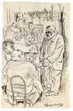 Rudolf Führmann, Der blinde Bettler, 1936, Pen and India ink