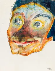 Emil Nolde, Kopf, 1916, Watercolour
