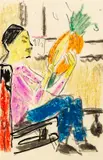Erich Heckel, Ananas-Esser, 1910, Coloured chalk
