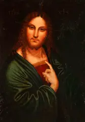 Leonardo da Vinci, Nachfolge - Salvator Mundi, Oil on panel