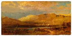 Carl Spitzweg, Abendlandschaft im Inntal, 1875, Oil on panel