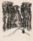 Allee am Abend by Ernst Ludwig Kirchner, 1908, Lithograph, sold May 2011