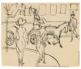 Straßenszene by Ernst Ludwig Kirchner, 1913, Pen and India ink drawing, sold May 2011