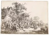 Adriaen van Ostade, Das Fest unter der Laube, Etching